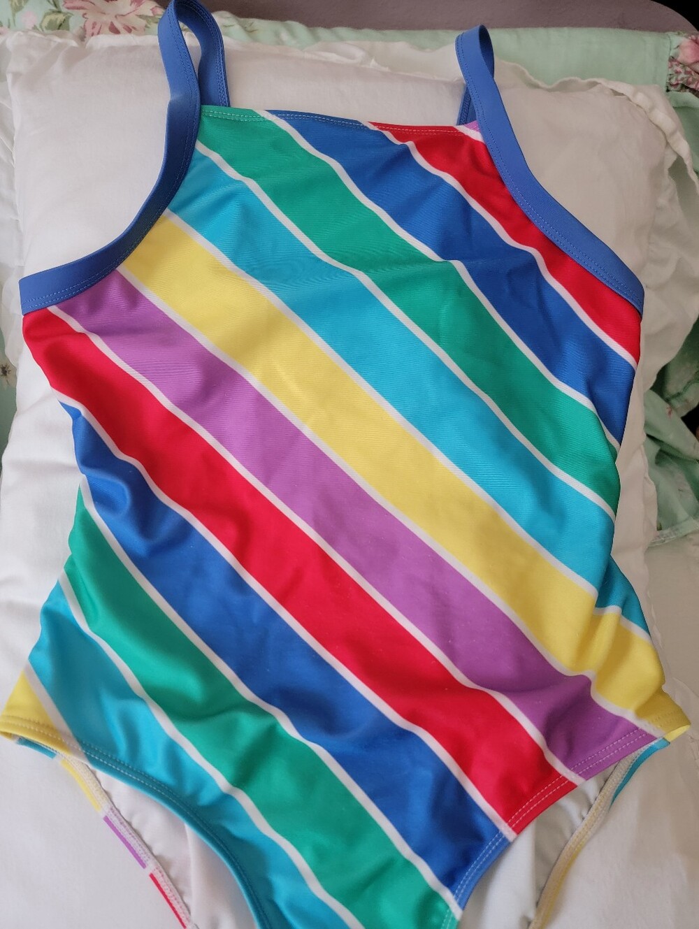 Kids Rainbow Stripe One-Piece Swimsuit